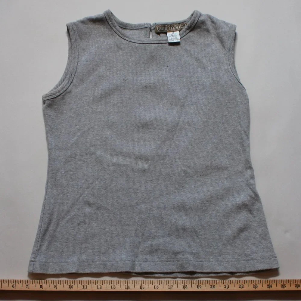 Segments Ribbed Grey Tank Top - Picture 2 of 6